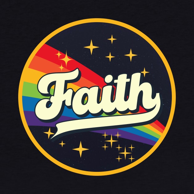 Faith // Rainbow In Space Vintage Style by LMW Art